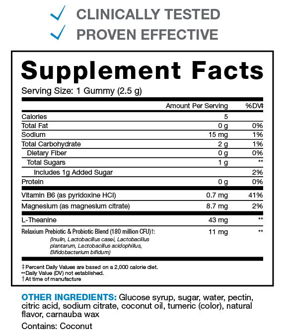 RELAXIUM® Calm Supplement Facts