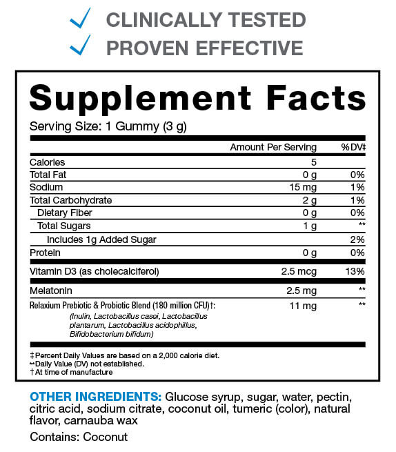 RELAXIUM® Sleep Supplement Facts