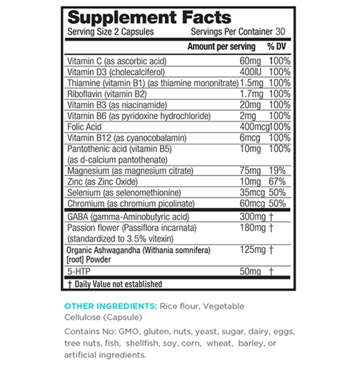 RELAXIUM® Calm Supplement Facts