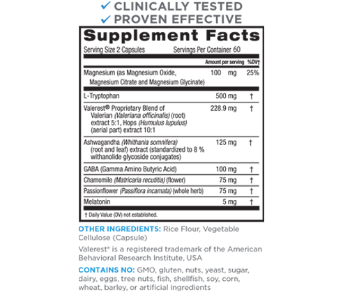 RELAXIUM® Sleep Supplement Facts